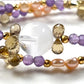 White Phantom Quartz Charm + Amethyst + Citrine w/ Freshwater Pearl Dual- Loop Bracelet