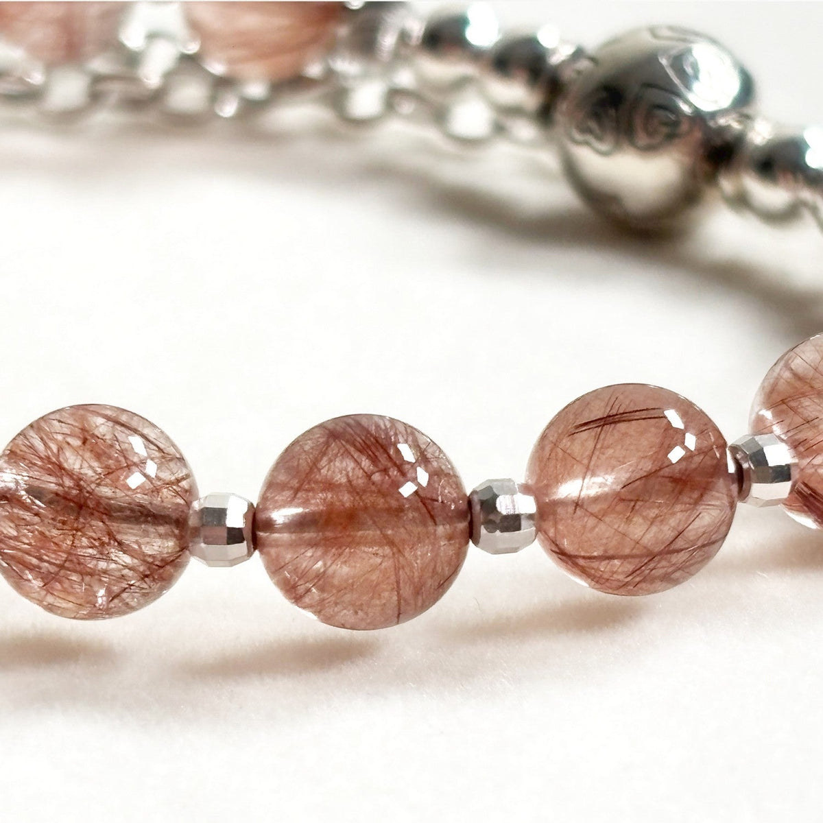 Garuda Dzi Bead w/ Red Rutilated Quartz Bangle