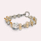 Rainbow Clear Quartz Charm +Green Moonstone Quartz  w/ Citrine Bracelet