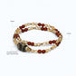 Tiger Tooth Dzi Bead + Garnet w/ Citrine Dual-Loop Bracelet