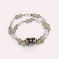 Wujie Boundless Dzi Bead + Green Moonstone w/ Kunzite Dual-Loop Bracelet