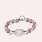 Rose Quartz Charm +Guava Quartz  w/ Moonstone Bracelet