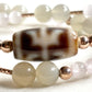Wujie Boundless Dzi Bead + Green Moonstone w/ Kunzite Dual-Loop Bracelet
