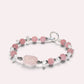 Rose Quartz Charm +Guava Quartz  w/ Moonstone Bracelet