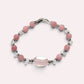 Rose Quartz Charm +Guava Quartz  w/ Moonstone Bracelet