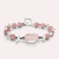 Rose Quartz Charm +Guava Quartz  w/ Moonstone Bracelet