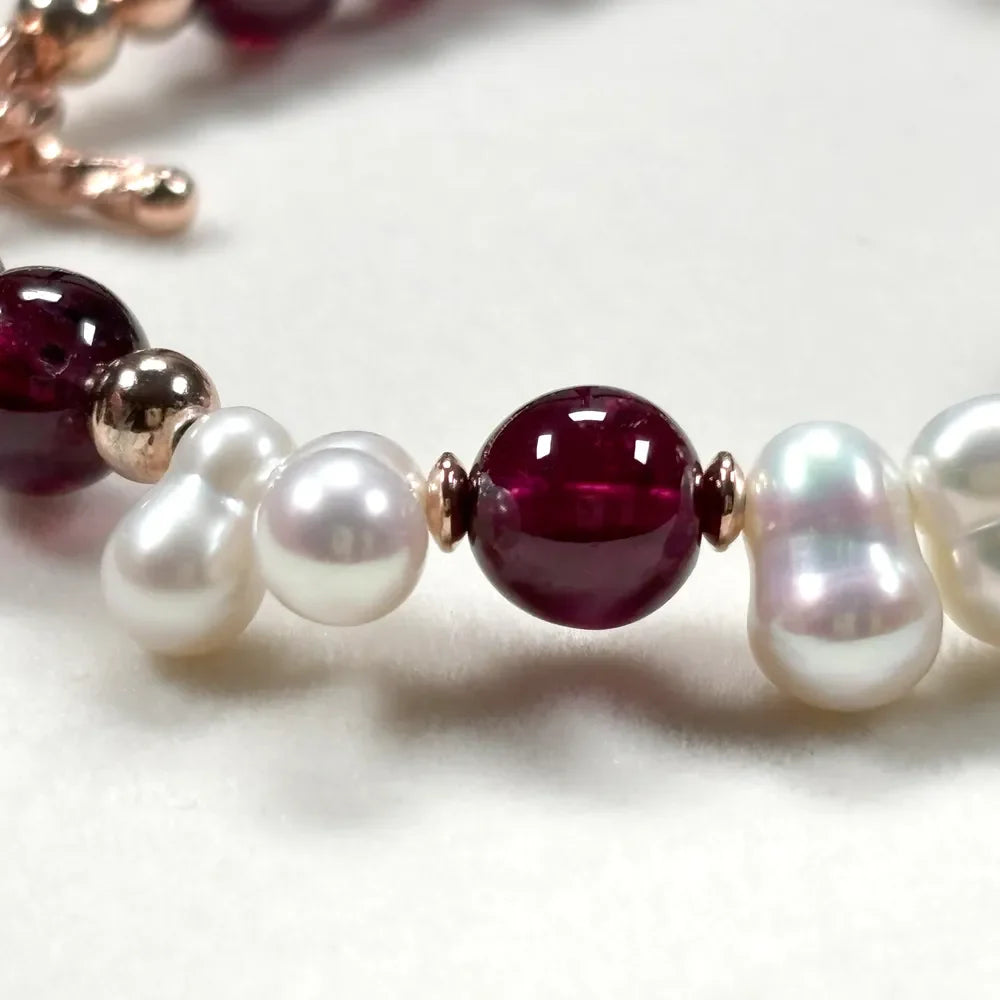 Freshwater Pearl w/ Purple Garnet Bracelet