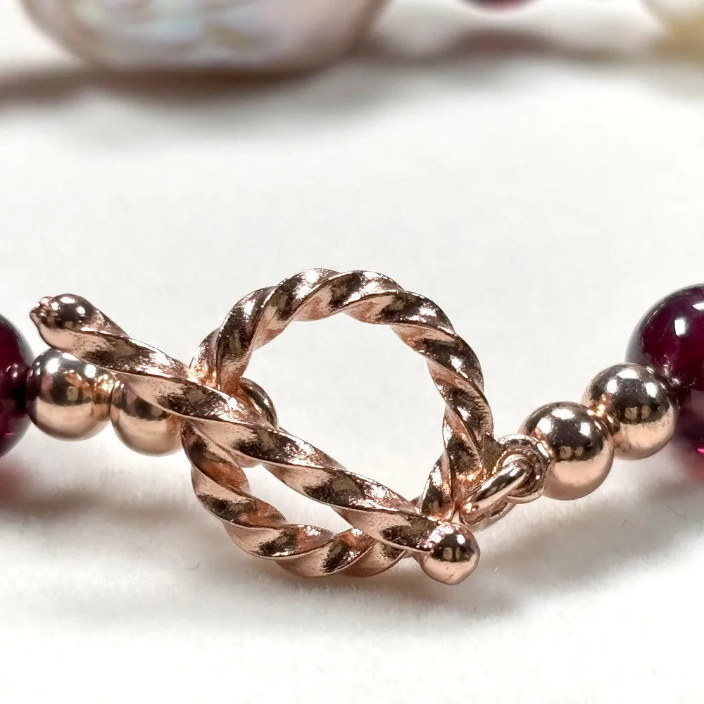 Freshwater Pearl w/ Purple Garnet Bracelet