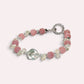 Green Phantom Quartz Charm +Guava Quartz  w/ Prehnite Bracelet