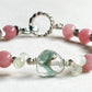 Green Phantom Quartz Charm +Guava Quartz  w/ Prehnite Bracelet