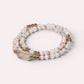 White Phantom Quartz Charm + Moonstone w/ kunzite Dual- Loop Bracelet