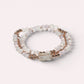 White Phantom Quartz Charm + Moonstone w/ kunzite Dual- Loop Bracelet