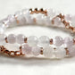 White Phantom Quartz Charm + Moonstone w/ kunzite Dual- Loop Bracelet