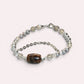 Horse Tooth Dzi Bead +  Grey Moonstone w/ Akoya Pearl Bangle