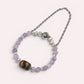 Tiger Tooth Dzi Bead w/ Lavender Quartz Bangle