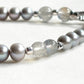 Horse Tooth Dzi Bead +  Grey Moonstone w/ Akoya Pearl Bangle