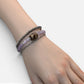 Tiger Tooth Dzi Bead w/ Lavender Quartz Bangle