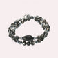 Blackgold Super Seven Quartz Charm w/ Black Skeletal Sunstone Dual -Loop Bracelet