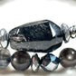 Blackgold Super Seven Quartz Charm w/ Black Skeletal Sunstone Dual -Loop Bracelet