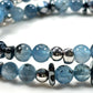 Black Sunstone w/ Devil Blue Aquamarine Dual -Loop Bracelet