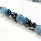 Black Sunstone w/ Devil Blue Aquamarine Dual -Loop Bracelet
