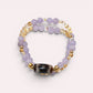 Special three Eye Dzi Bead + Lavender Quartz w/ Citrine Dual-Loop Bracelet