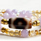 Special three Eye Dzi Bead + Lavender Quartz w/ Citrine Dual-Loop Bracelet