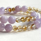 Special three Eye Dzi Bead + Lavender Quartz w/ Citrine Dual-Loop Bracelet