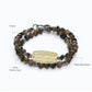 Nine Eye Citrine Charm w/ Golden Skeletal Sunstone Dual -Loop Bracelet