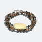 Nine Eye Citrine Charm w/ Golden Skeletal Sunstone Dual -Loop Bracelet