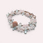Alashan Agate Charm + Pink Morganite +Aquamarine w/ Freshwater Pearl Dual- Loop Bracelet