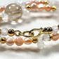 Golden Rutilated Quartz Charm + Mozambique Rose Quartz + Moonstone w/ Freshwater Pearl Dual- Loop Bracelet