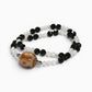 Vajra Four Eye Dzi Bead + Black Tourmaline w/ Moonstone Dual-Loop Bracelet