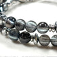 Blackgold Super Seven Quartz Charm w/ Black Skeletal Sunstone Dual -Loop Bracelet