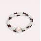 Mozambique Rose Quartz Charm + Garnet w/ Moonstone Dual- Loop Bracelet