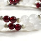 Mozambique Rose Quartz Charm + Garnet w/ Moonstone Dual- Loop Bracelet