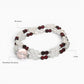 Mozambique Rose Quartz Charm + Garnet w/ Moonstone Dual- Loop Bracelet