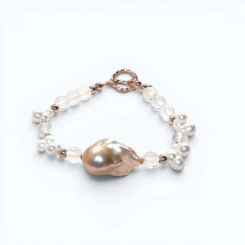 Freshwater Pearl w/ Moonstone Bracelet