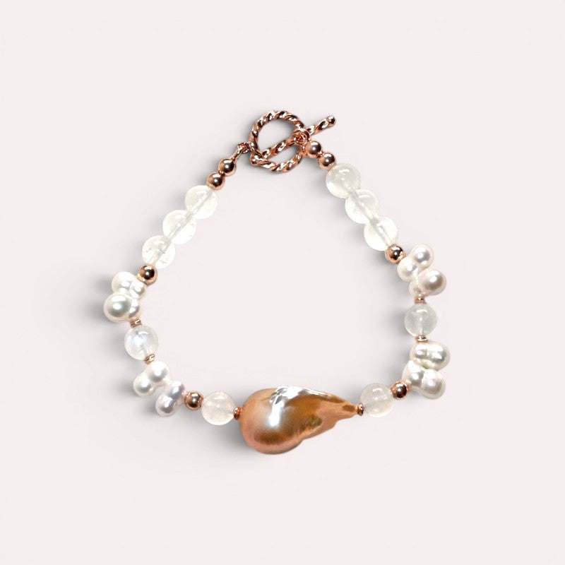 Freshwater Pearl w/ Moonstone Bracelet