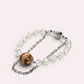 Double Tiger Tooth Dzi Bead w/ Moonstone Bangle