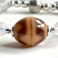 Double Tiger Tooth Dzi Bead w/ Moonstone Bangle
