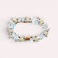 Alashan Agate Charm + Blue Topaz+ Prehnite w/ Freshwater Pearl Dual- Loop Bracelet