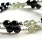 Black & White Dzi Bead + Hypersthene w/ Peridot Dual-Loop Bracelet