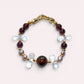 Auralite 23 Charm + Purple Garnet+ Clear Quartz w/ Freshwater Pearl Bracelet