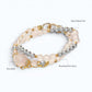 Rose Quartz Charm + Mozambique Rose Quartz w/ Akoya Pearl Dual- Loop Bracelet