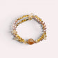 Golden Titanium Rutilated Quartz + Golden Titanium Rutilated Quartz  + Citrine w/ Freshwater Pearl Dual- Loop Bracelet