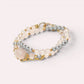 Rose Quartz Charm + Mozambique Rose Quartz w/ Akoya Pearl Dual- Loop Bracelet
