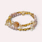 Golden Titanium Rutilated Quartz + Golden Titanium Rutilated Quartz  + Citrine w/ Freshwater Pearl Dual- Loop Bracelet