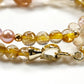 Golden Titanium Rutilated Quartz + Golden Titanium Rutilated Quartz  + Citrine w/ Freshwater Pearl Dual- Loop Bracelet