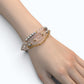 Rose Quartz Charm + Mozambique Rose Quartz w/ Akoya Pearl Dual- Loop Bracelet